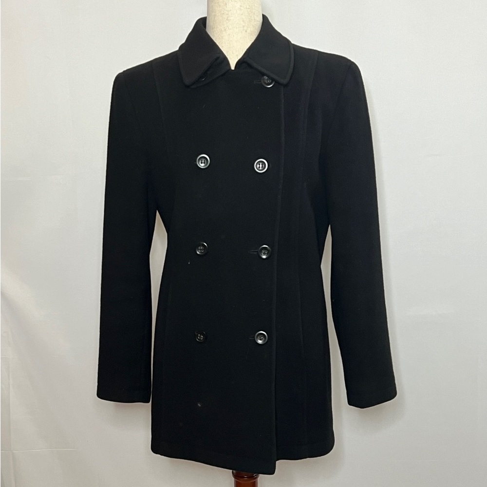 Perry Ellis Portfolio Wool Coat, Black, Size 10